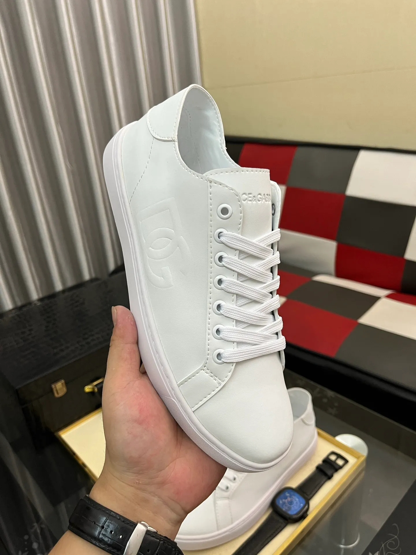 Men's shoes 💰400⌚️⌚️New DG Dolce & Gabbana high-end couple's sports and casual shoes, imported cowhide, multiple material splicing design➕Imported cowhide lining, cowhide foot pads➕Original TPR elastic outsole. Size: 38-46